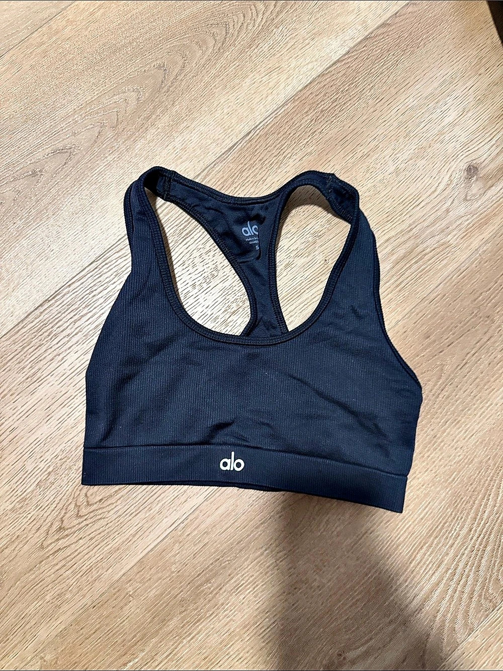 Alo Black Sports Bra Like New size small
